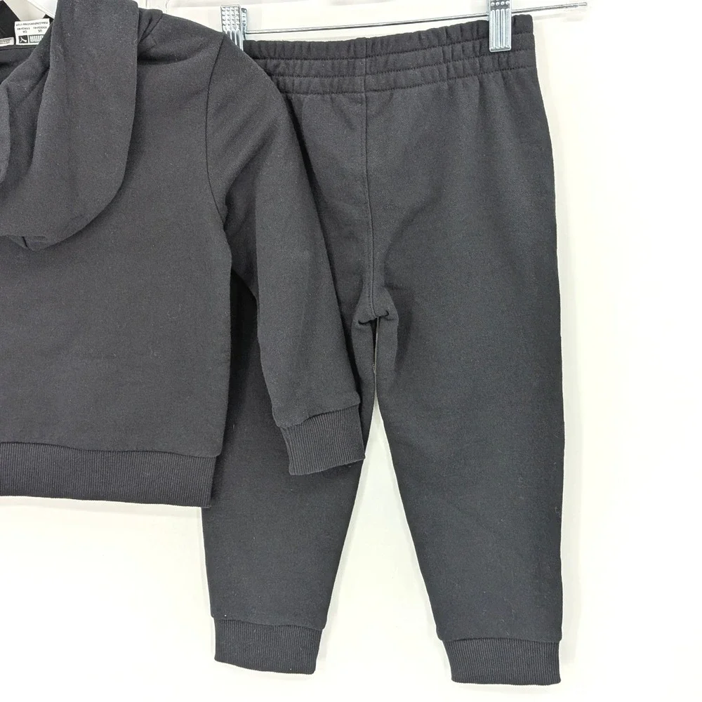 Puma black logo hoodie jogger set youth XXS 3 4 athletic activewear - Picture 8 of 8